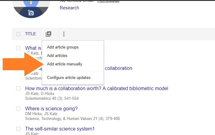 How to set up a Google scholar account