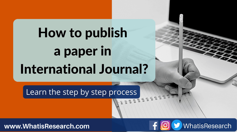 How to publish a paper in International Journal