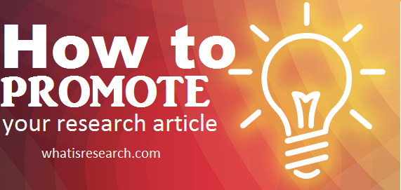 How to promote your research article