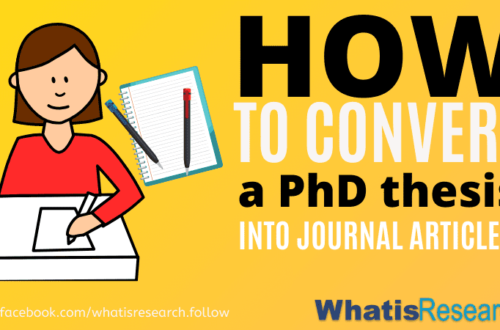 how to convert a Ph.D. thesis into journal article