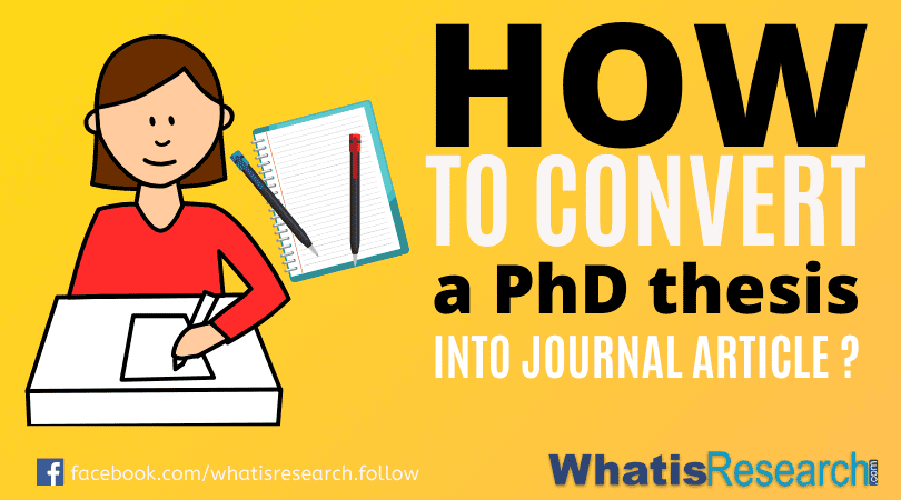 how to convert a Ph.D. thesis into journal article