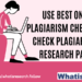 Use best online plagiarism checkers to check plagiarism of research papers