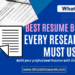 Best Resume builder every researcher must use