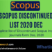 Scopus discontinued list 2020 December