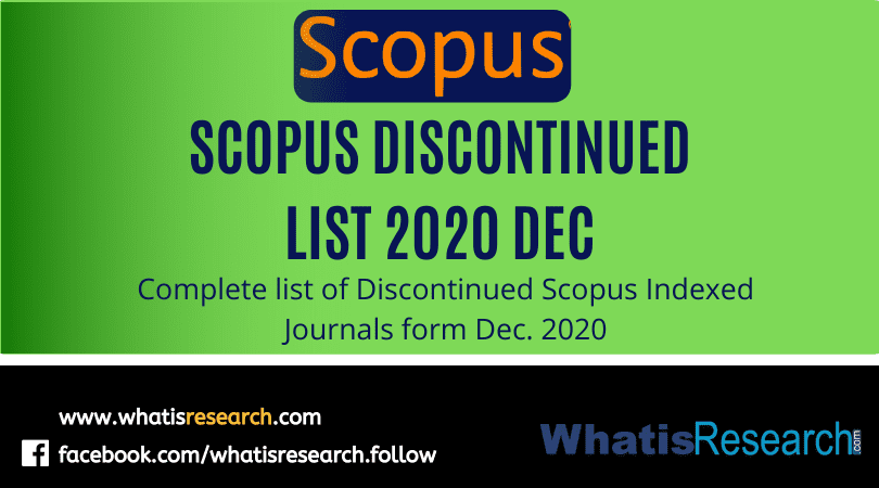 Scopus discontinued list 2020 December