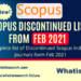 Scopus discontinued list February 2021