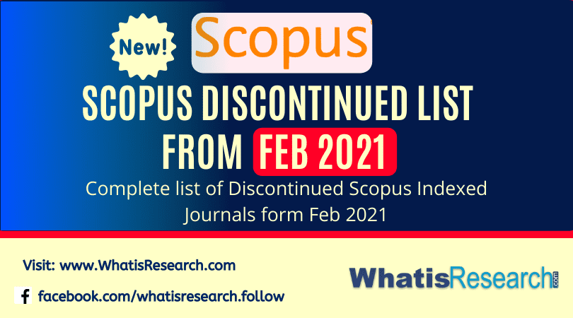 Scopus discontinued list February 2021