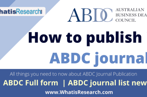 How to publish in ABDC journal