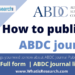 How to publish in ABDC journal