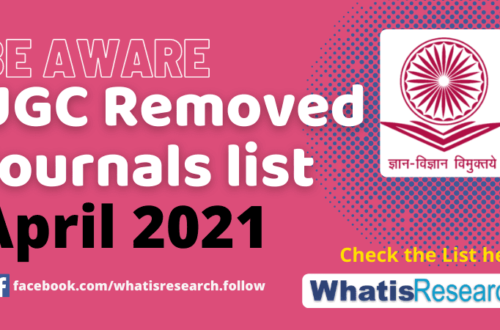 UGC removed Journals list April 2021