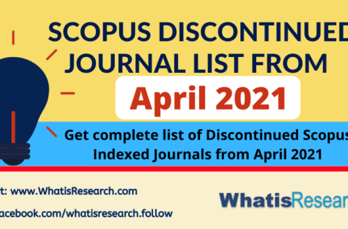 Scopus discontinued list April 2021