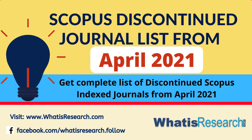 Scopus discontinued list April 2021