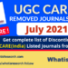 UGC removed journals list 2021 July