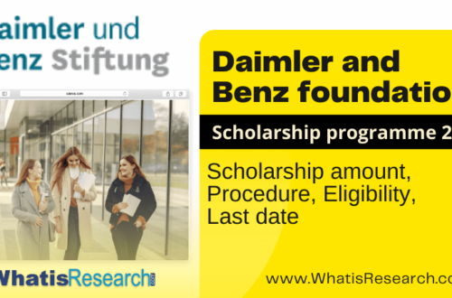 Daimler and Benz foundation scholarship programme 2022