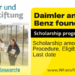 Daimler and Benz foundation scholarship programme 2022