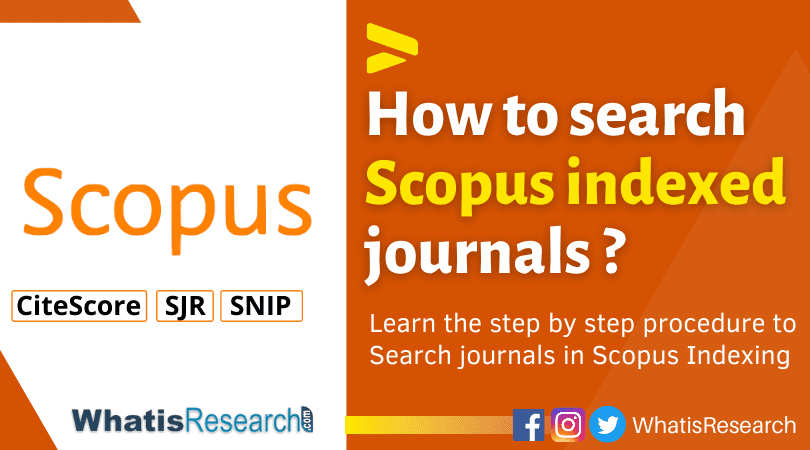 How to search Scopus indexed journals