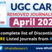 UGC discontinued journal list in April 2022