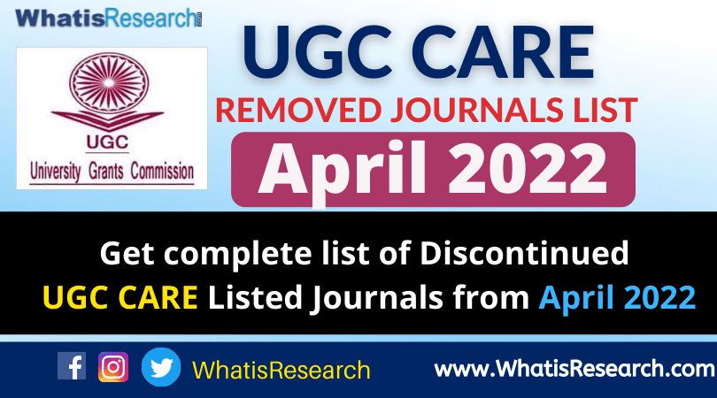 UGC discontinued journal list in April 2022