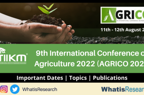 9th International Conference on Agriculture 2022