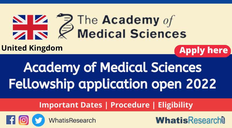 Academy of Medical Sciences fellowship application