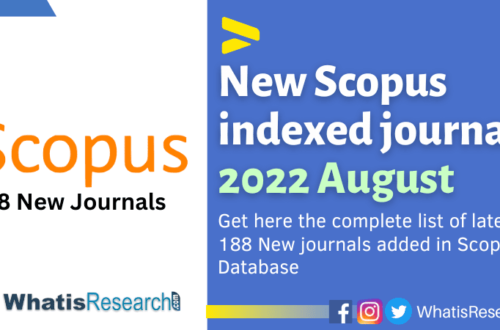 New Scopus indexed journals 2022 August