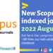 New Scopus indexed journals 2022 August