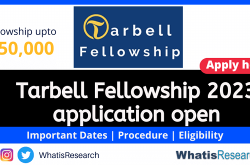 Tarbell Fellowship 2023 application open