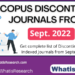 Scopus discontinued list 2022 September