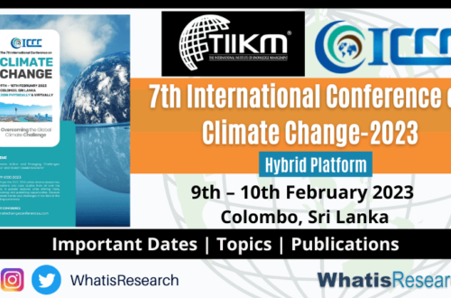 7th International Conference on Climate Change-2023 by TIIKM