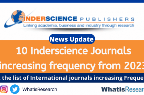10 Inderscience Journals increasing frequency from 2023