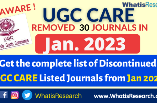 UGC CARE discontinued journals 2023 January