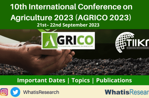 10th International Conference on Agricultural 2023