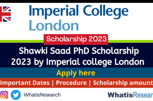 Shawki Saad PhD Scholarship 2023 by Imperial college London