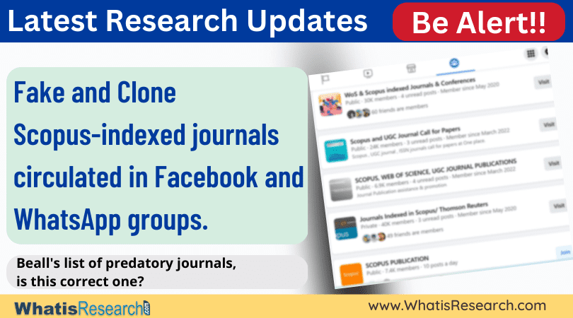 Fake and clone Scopus indexed journals circulated in Facebook and WhatsApp groups