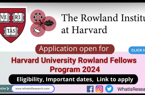 Harvard University Rowland Fellows Program 2024