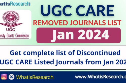 UGC Care Discontinued Journals 2024 Jan