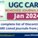 UGC Care Discontinued Journals 2024 Jan