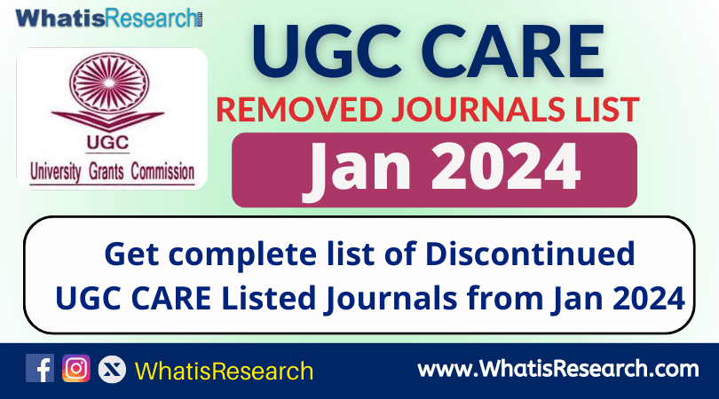 UGC Care Discontinued Journals 2024 Jan
