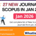27 New Journals Indexed in Scopus on January 2026